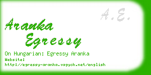 aranka egressy business card